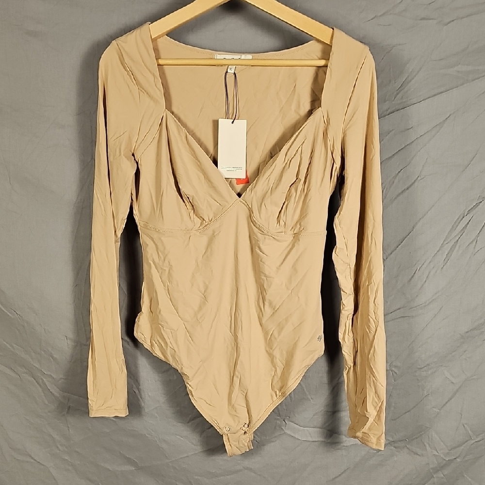 Populish Tan Long Sleeve Bodysuit